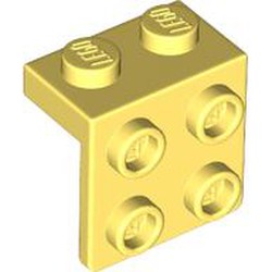 LEGO part 44728 Bracket 1 x 2 - 2 x 2 in Cool Yellow/ Bright Light Yellow