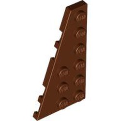 LEGO part 54384 LEFT PLATE 3X6 W ANGLE in Reddish Brown