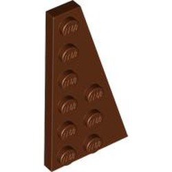 LEGO part 54383 Wedge Plate 6 x 3 Right in Reddish Brown