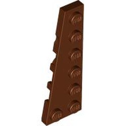 LEGO part 78443 LEFT PLATE, 2X6, DEG. 9 in Reddish Brown