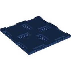 LEGO part 69958 Brick Special 16 x 16 x 2/3 with Eight Recessed Edges with 1 x 4 Studs and Four Recessed Centers with 2 x 4 Studs in Earth Blue/ Dark Blue