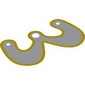 Neckwear Cape, Curved with One Center Hole and Two Hand Holes with Yellow Border Print
