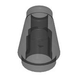 LEGO part 59900 Cone 1 x 1 [Top Groove] in Trans-Black