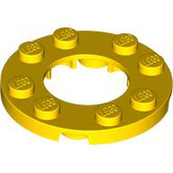 LEGO part 11833 Plate Round 4 x 4 with 2 x 2 Round Opening in Bright Yellow/ Yellow