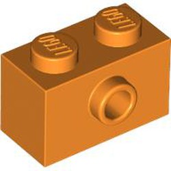 LEGO part 86876 Brick Special 1 x 2 with 1 Center Stud on 1 Side in Bright Orange/ Orange