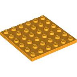 LEGO part 3958 Plate 6 x 6 in Flame Yellowish Orange/ Bright Light Orange