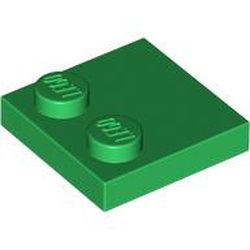LEGO part 33909 Plate Special 2 x 2 with Only 2 studs in Dark Green/ Green