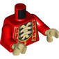 Torso, Robe, Gold Decorations, Back Chest with Tan Rib Cage print, Red Arms, Tan Hands