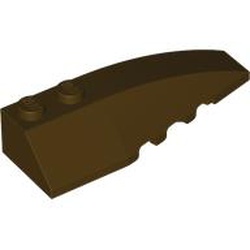 LEGO part 5711 Wedge Curved 6 x 2 Right, Smooth Inner Walls in Dark Brown
