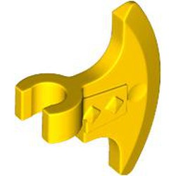 LEGO part 53454 Weapon Axe Head, Clip-on (Viking) [Thick Clip] in Bright Yellow/ Yellow