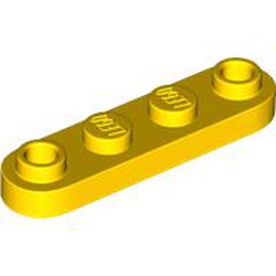 LEGO part 77845 Plate Special 1 x 4 Rounded with 2 Open Studs in Bright Yellow/ Yellow