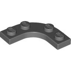 LEGO part 68568 Plate Round Corner 3 x 3 with 2 x 2 Round Cutout in Dark Stone Grey / Dark Bluish Gray