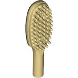 LEGO part 3852b Equipment Hairbrush Short Handle [10mm] in Brick Yellow/ Tan