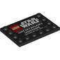 Plate Special 4 x 6 with Studs on 3 Edges with 'LEGO STARWARS LUKE SKYWALKER'S LIGHTSABER' print