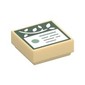 Tile 1 x 1 with Dark Green Sign, White Leaves print
