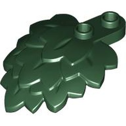 LEGO part 5058 Plant, Leaves Stacked 4 x 5 x 1 2/3 in Earth Green/ Dark Green