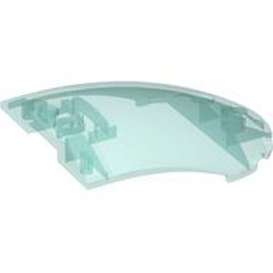 LEGO part 5274 SHELL 6X8X2, OUTSIDE BOW, W/ CUT OUT in Transparent Light Blue/ Trans-Light Blue