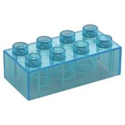 LEGO part  DUPLO BRICK 2X4 in Transparent Light Blue/ Trans-Light Blue