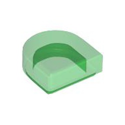 LEGO part 24246 Tile Round 1 x 1 Half Circle in Transparent Green/ Trans-Green