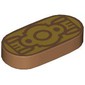 Tile Round 1 x 2 with Gold Belt Buckle print