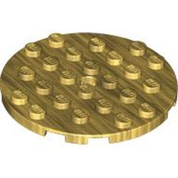 LEGO part 11213 Plate Round 6 x 6 with Hole in Warm Gold/ Pearl Gold