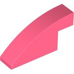 LEGO part 3573 BRICK 1X4X1 2/3, OUTSIDE HALF BOW in Vibrant Coral/ Coral
