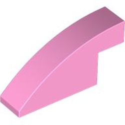 LEGO part 3573 BRICK 1X4X1 2/3, OUTSIDE HALF BOW in Light Purple/ Bright Pink