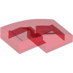 LEGO part 11477 Slope Curved 2 x 1 No Studs [1/2 Bow] in Transparent Red/ Trans-Red