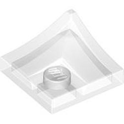 LEGO part 4190 Plate Special 2 x 2 with Double Inverted Curve, 1 Stud in Transparent/ Trans-Clear