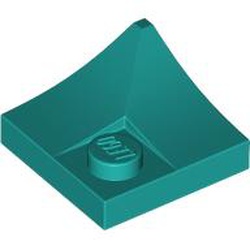 LEGO part 4190 Plate Special 2 x 2 with Double Inverted Curve, 1 Stud in Bright Bluish Green/ Dark Turquoise