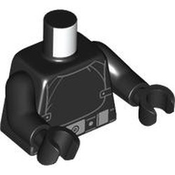 LEGO part 973c03h03pr0019 Torso, Black Arms and Hands with print in Black