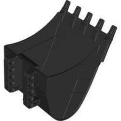 LEGO part 6619 Technic Digger Bucket 10 1/2 x 9 x 14 with 5 teeth in Black