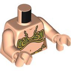 LEGO part 973c02h02pr0005 Torso, Light Nougat Arms and Hands with print in Light Nougat