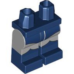 LEGO part 970c14pat05pr0001 Hips with Light Bluish Gray Legs and Dark Blue Boots Pattern with print in Earth Blue/ Dark Blue