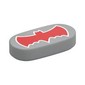 Tile Round 1 x 2 with Red Batman Logo print