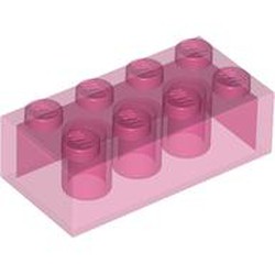 LEGO part 3001 Brick 2 x 4 in Transparent Medium Reddish Violet/ Trans-Dark Pink