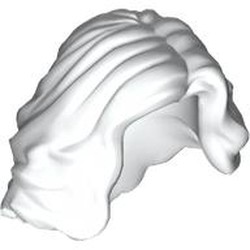 LEGO part 23187 Hair Mid-length with Side Part, Wavy in White