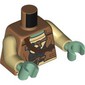 Torso, Jacket, Tan Shirt, Straps, Reddish Brown Ammo Belt with Silver Grenades, Armor print, Tan Arms, Sand Green Hands