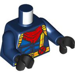 LEGO part 973c05h03pr0006 Torso, Dark Blue Arms, Black Hands with print in Earth Blue/ Dark Blue