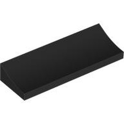 LEGO part 6806 Slope Curved 2 x 6 Inverted in Black