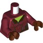 Torso Jacket Open Collar, Lime Chest Print, Dark Red Arms, Reddish Brown Hands