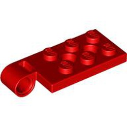 LEGO part 43045 Hinge Plate 2 x 4 with Pin Hole with 2 Holes - Top in Bright Red/ Red