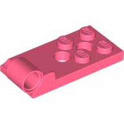 LEGO part 43056 Hinge Plate 2 x 4 with Pin Hole with 2 Holes - Bottom in Vibrant Coral/ Coral