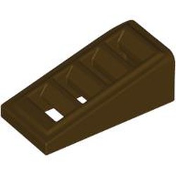 LEGO part 61409 Slope 18° 2 x 1 x 2/3 with 4 Slots / Grate in Dark Brown