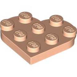 LEGO part 39613 PLATE 3X3, HEART, NO. 1 in Light Nougat