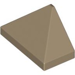 LEGO part 15571 Slope 45° 2 x 1 Triple with Inside Stud Holder in Sand Yellow/ Dark Tan