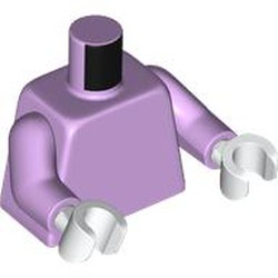 LEGO part 973c39h27 Torso, Lavender Arms, White Hands [Plain] in Lavender