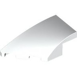 LEGO part 6930 Slope Curved 4 x 2 with Stud Notch Left in White
