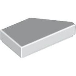 LEGO part 5091 Tile 1 x 2 with Stud Notch Left in White