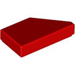 LEGO part 5091 Tile 1 x 2 with Stud Notch Left in Bright Red/ Red